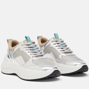 Zara Basic metallic sneakers